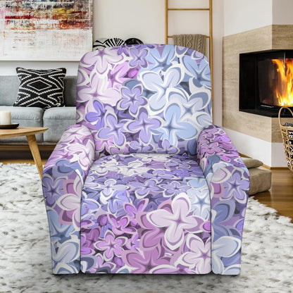 Lilac Pattern Print Design LI01 Recliner Slipcover-JORJUNE.COM