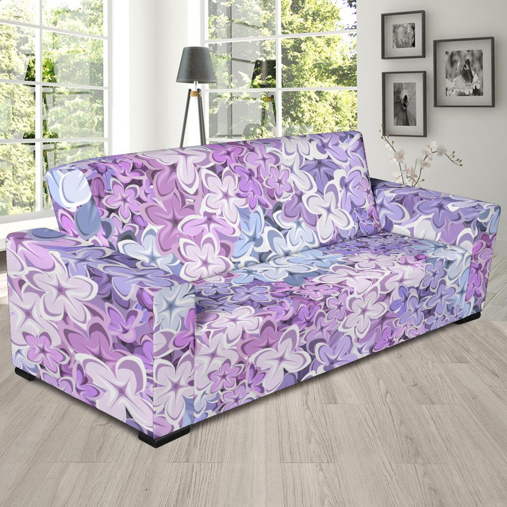Lilac Pattern Print Design LI01 Sofa Slipcover-JORJUNE.COM