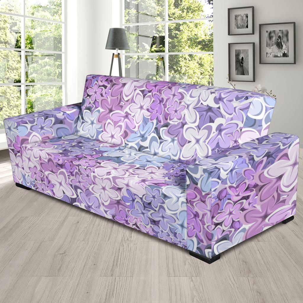 Lilac Pattern Print Design LI01 Sofa Slipcover-JORJUNE.COM