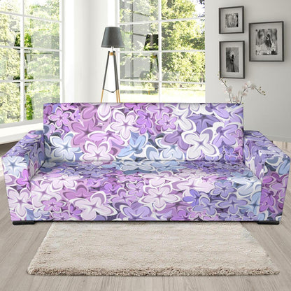 Lilac Pattern Print Design LI01 Sofa Slipcover-JORJUNE.COM