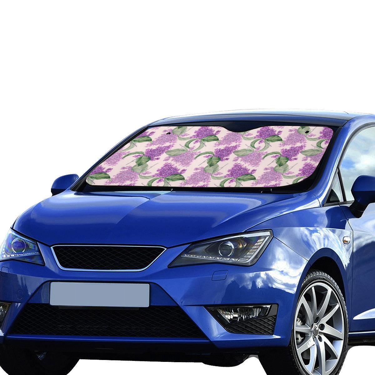 Lilac Pattern Print Design LI02 Car Sun Shade-JorJune