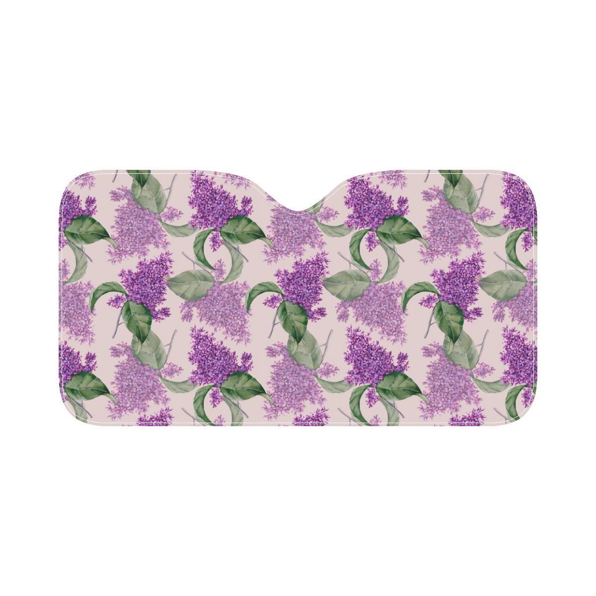 Lilac Pattern Print Design LI02 Car Sun Shade-JorJune