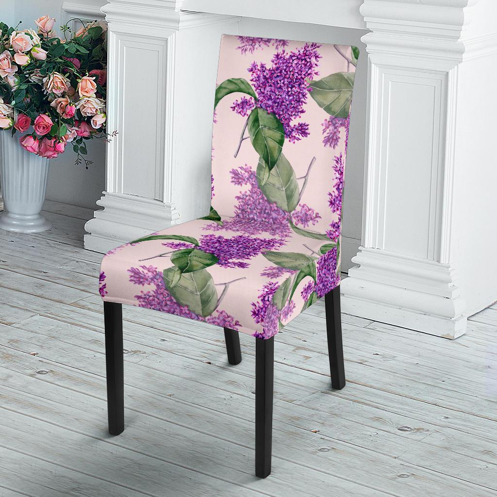 Lilac Pattern Print Design LI02 Dining Chair Slipcover-JORJUNE.COM