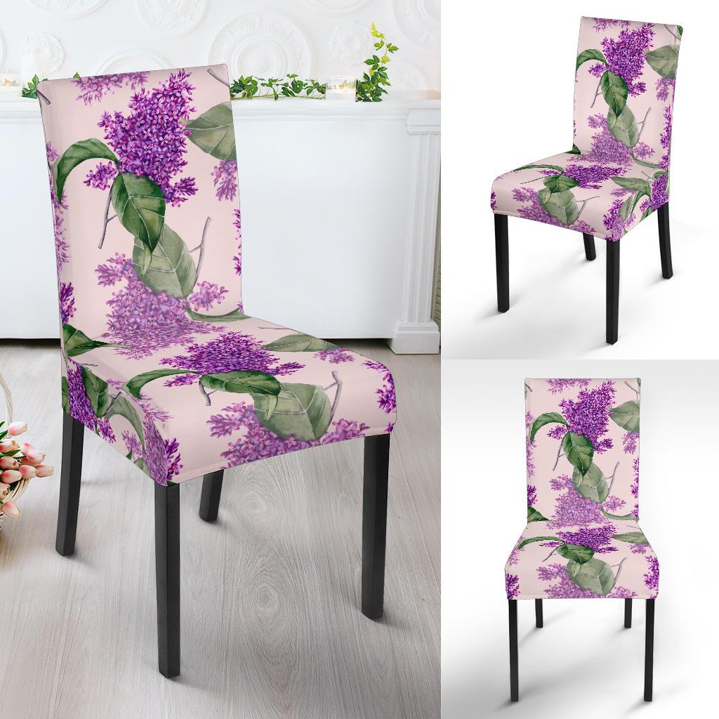 Lilac Pattern Print Design LI02 Dining Chair Slipcover-JORJUNE.COM