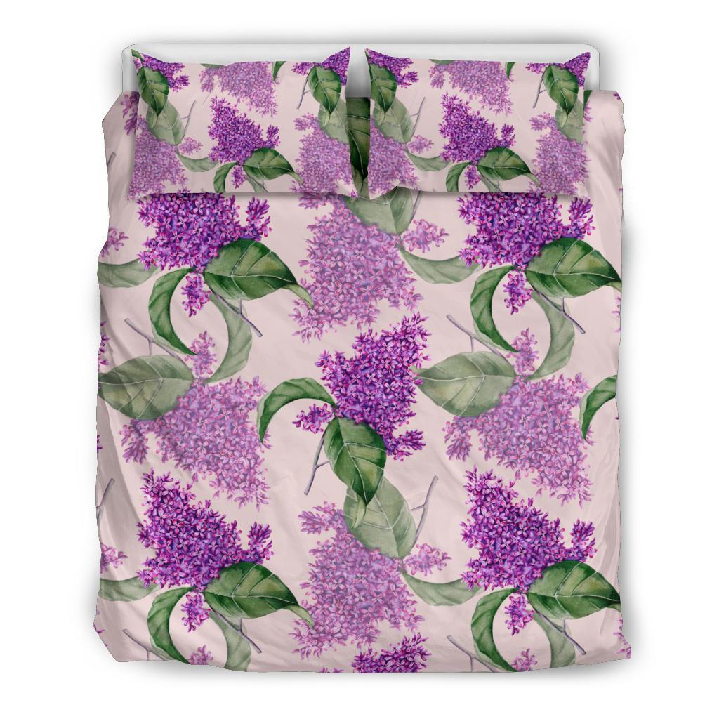 Lilac Pattern Print Design LI02 Duvet Cover Bedding Set-JORJUNE.COM