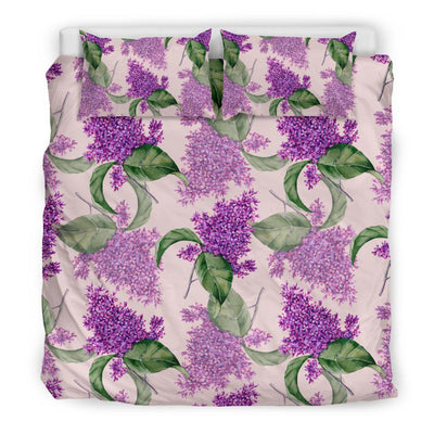Lilac Pattern Print Design LI02 Duvet Cover Bedding Set-JORJUNE.COM