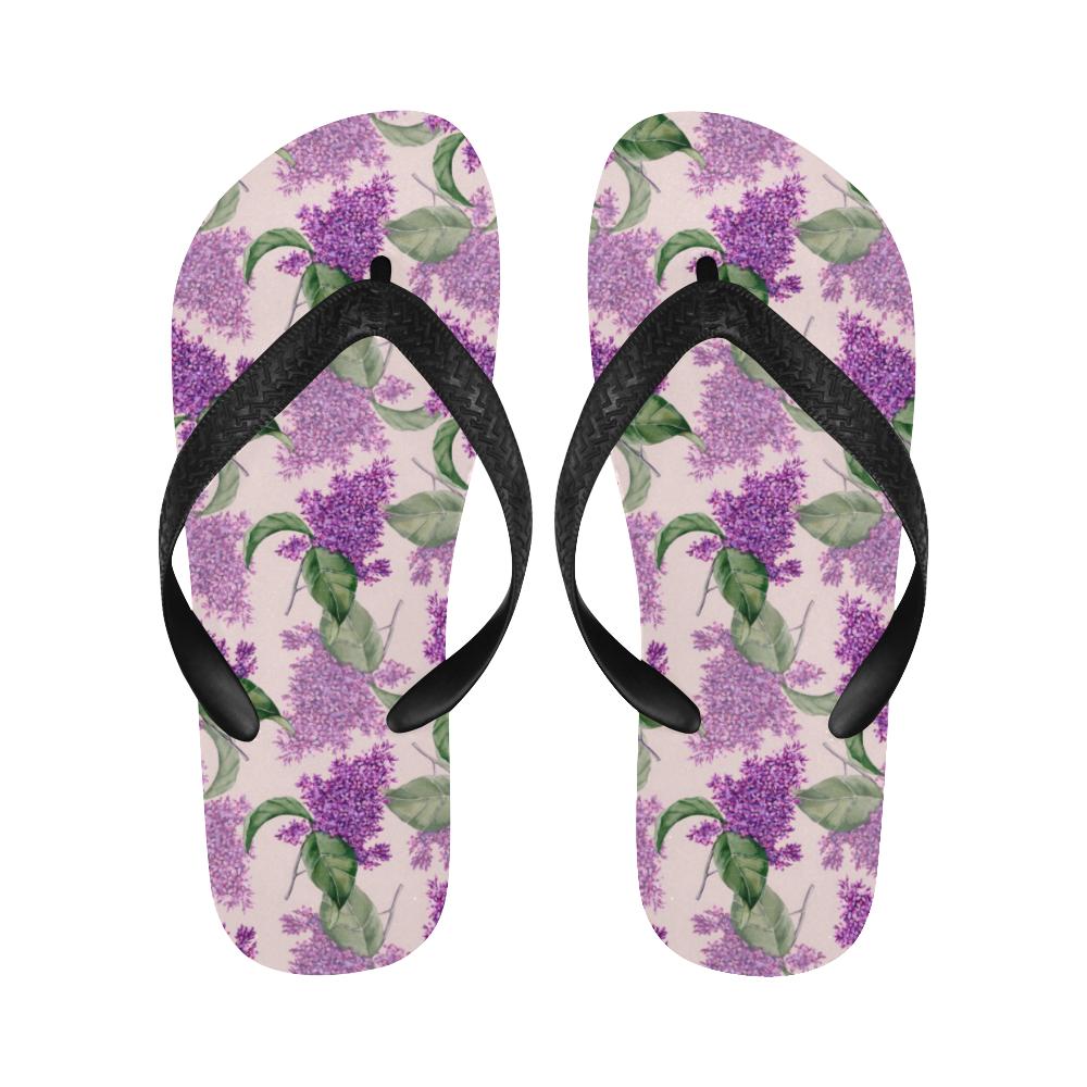 Lilac Pattern Print Design LI02 Flip Flops-JorJune