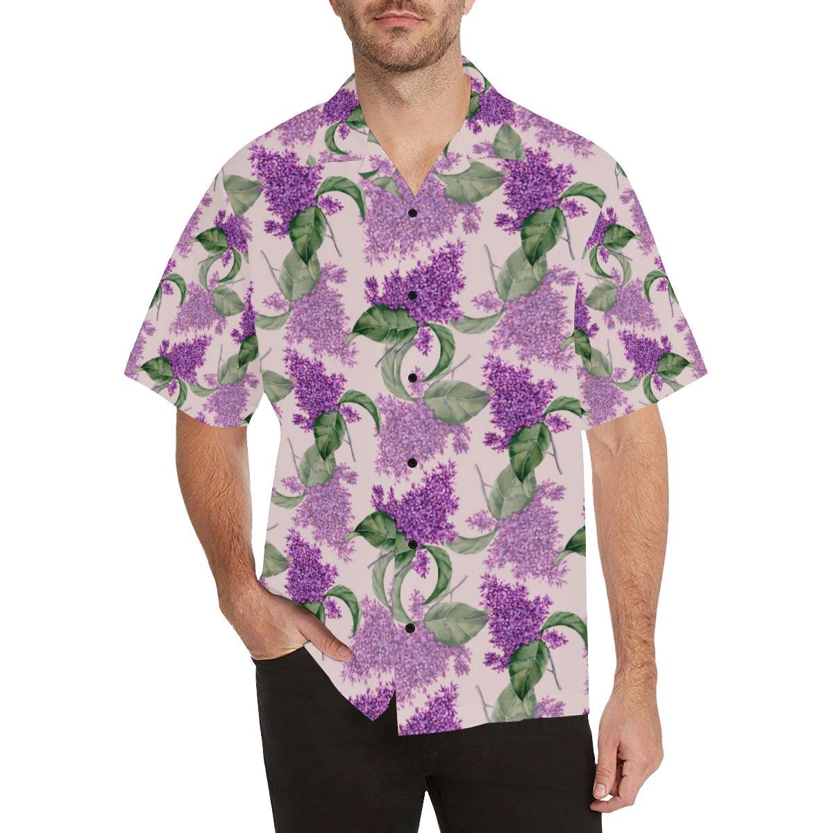 Lilac Pattern Print Design LI02 Men Hawaiian Shirt-JorJune