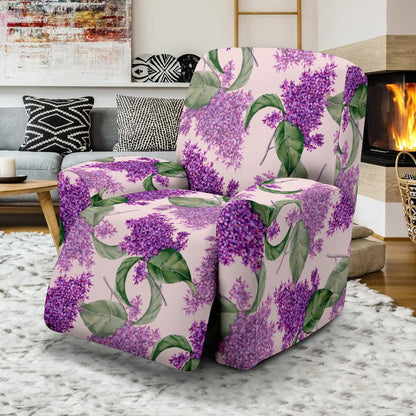 Lilac Pattern Print Design LI02 Recliner Slipcover-JORJUNE.COM