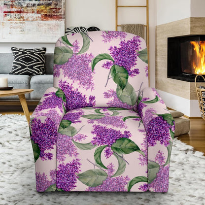 Lilac Pattern Print Design LI02 Recliner Slipcover-JORJUNE.COM