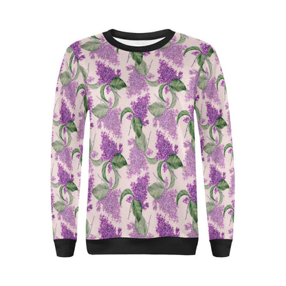 Lilac Pattern Print Design LI02 Women Long Sleeve Sweatshirt-JorJune