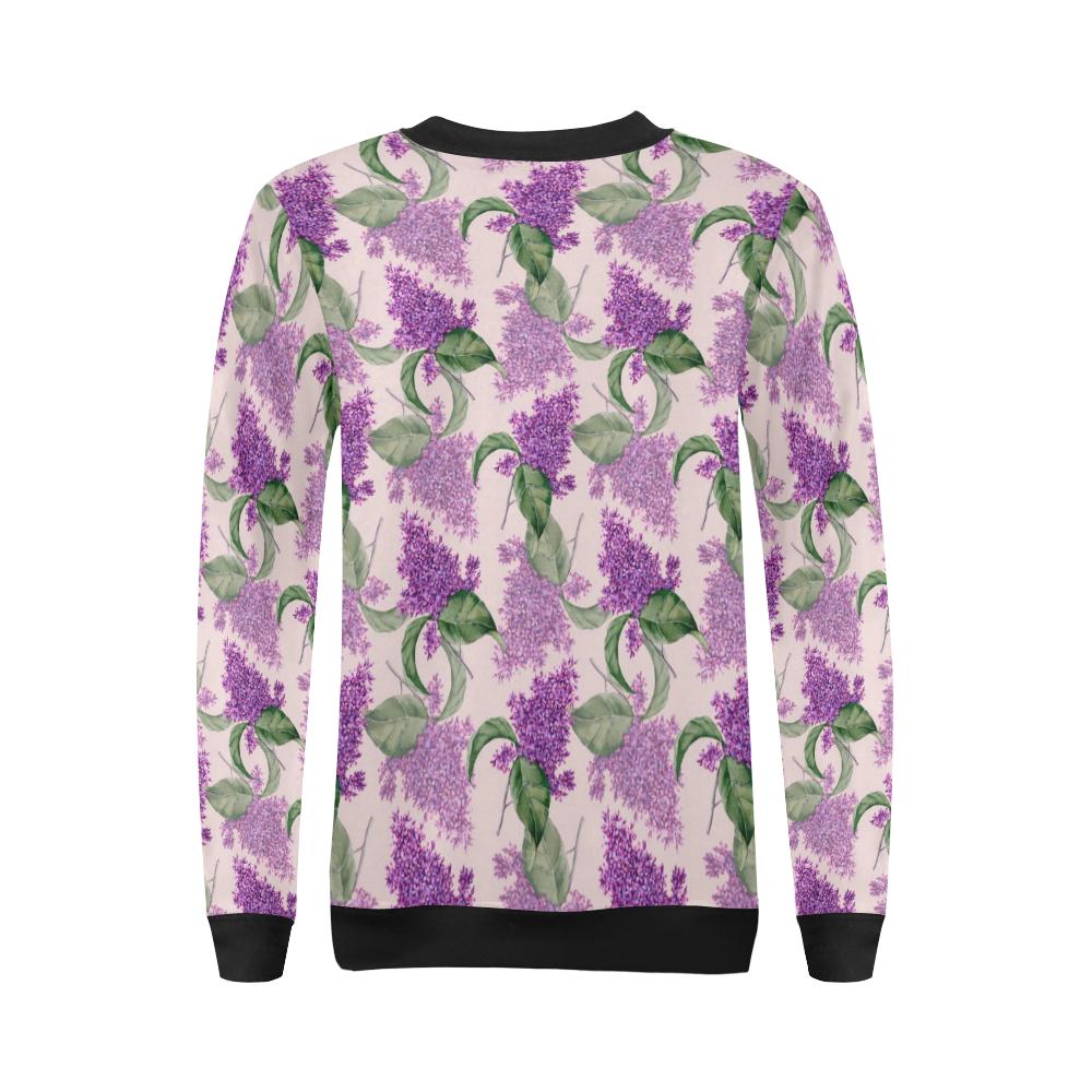 Lilac Pattern Print Design LI02 Women Long Sleeve Sweatshirt-JorJune