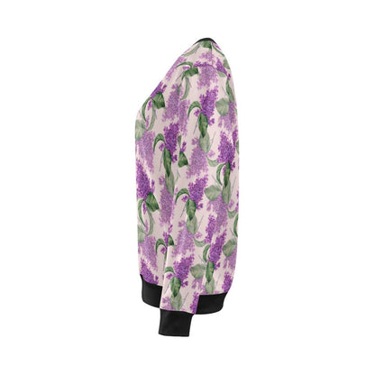 Lilac Pattern Print Design LI02 Women Long Sleeve Sweatshirt-JorJune