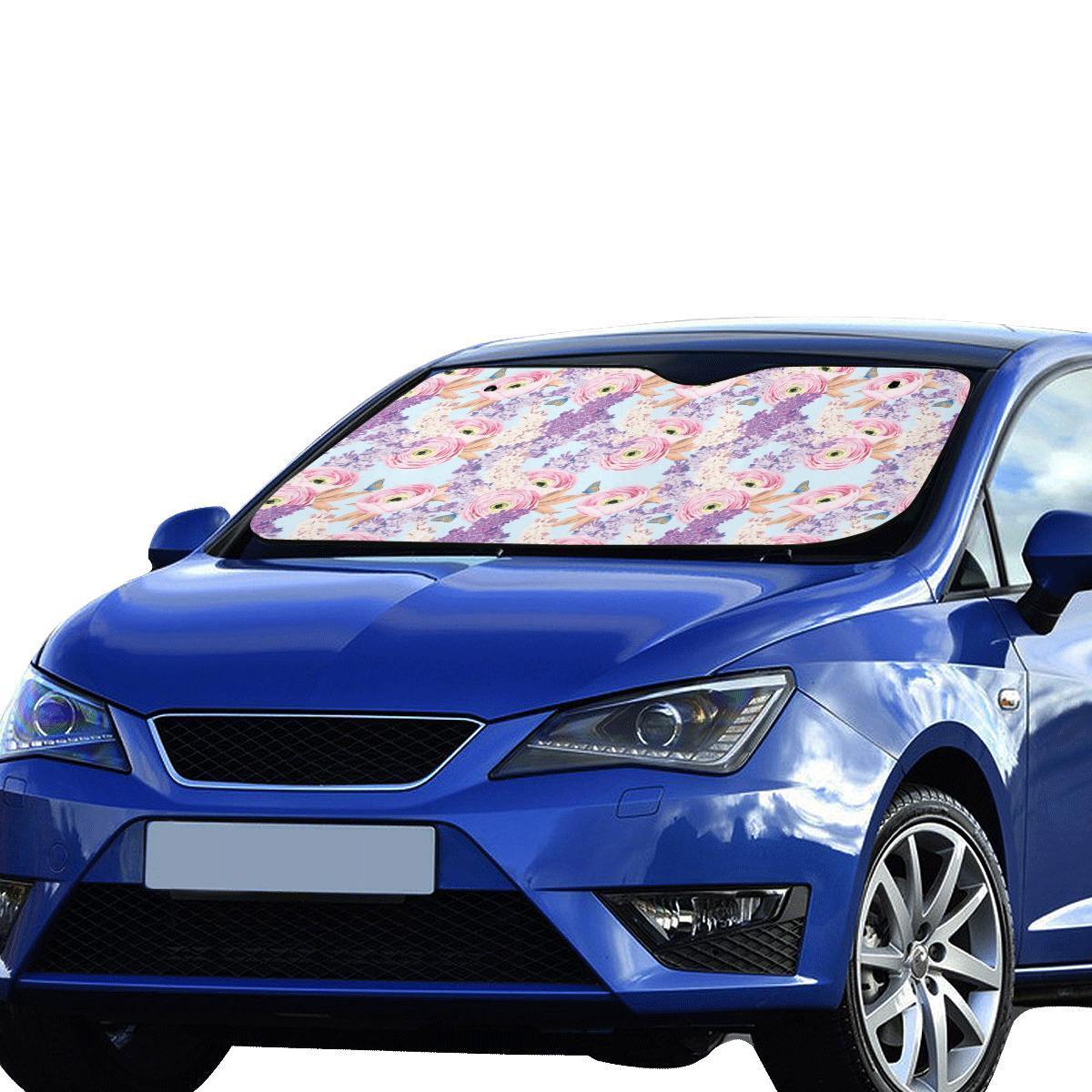 Lilac Pattern Print Design LI03 Car Sun Shade-JorJune