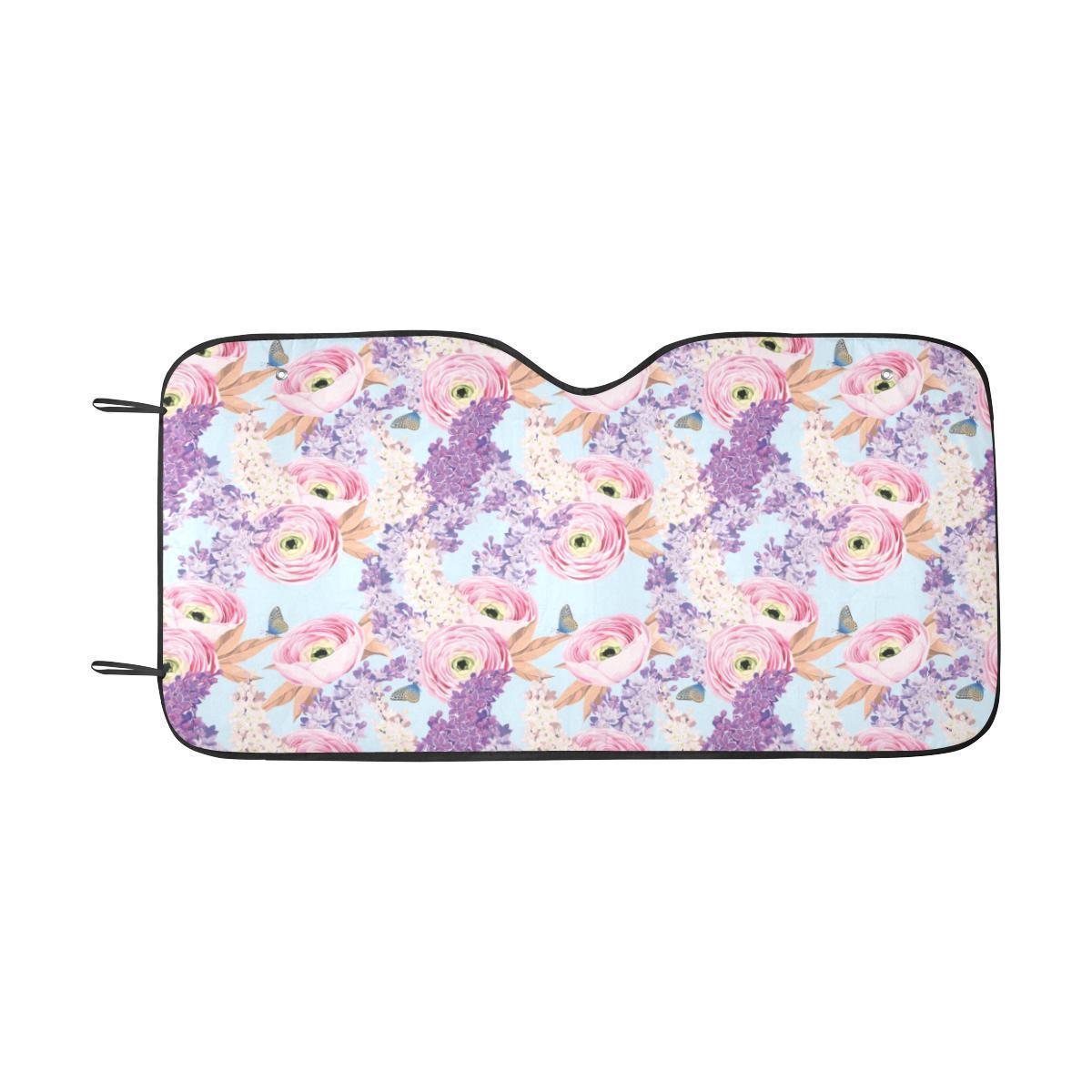Lilac Pattern Print Design LI03 Car Sun Shade-JorJune