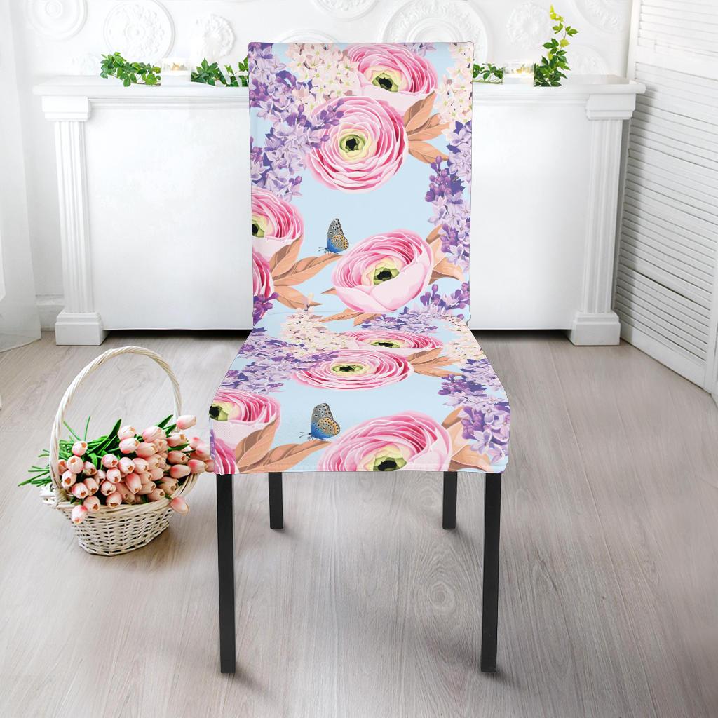 Lilac Pattern Print Design LI03 Dining Chair Slipcover-JORJUNE.COM