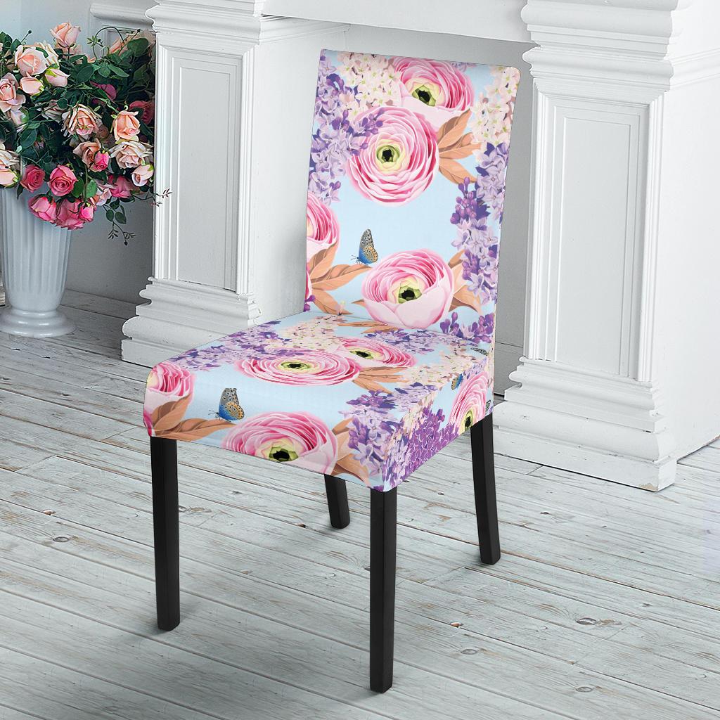 Lilac Pattern Print Design LI03 Dining Chair Slipcover-JORJUNE.COM