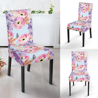 Lilac Pattern Print Design LI03 Dining Chair Slipcover-JORJUNE.COM