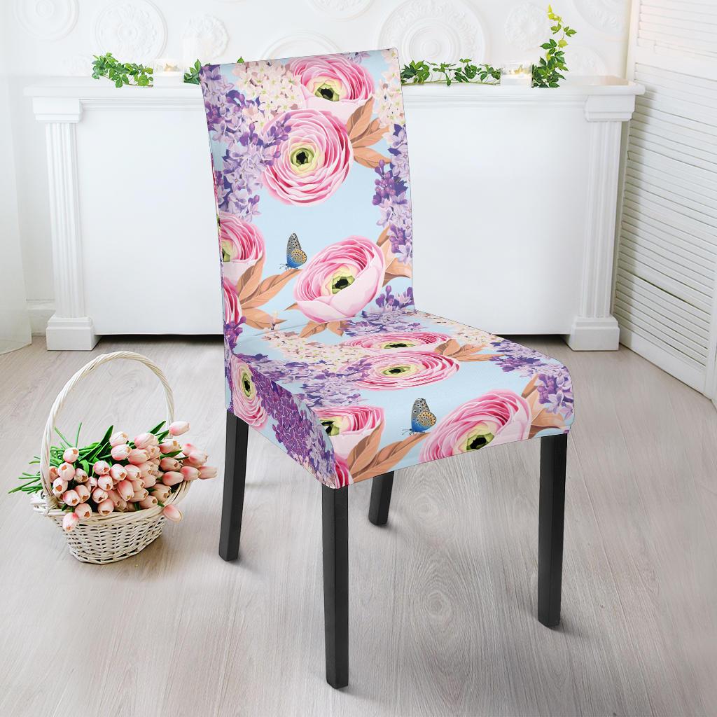Lilac Pattern Print Design LI03 Dining Chair Slipcover-JORJUNE.COM
