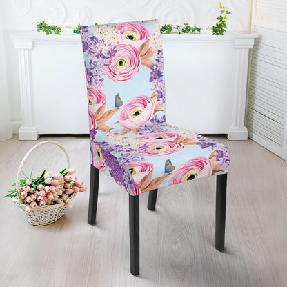 Lilac Pattern Print Design LI03 Dining Chair Slipcover-JORJUNE.COM