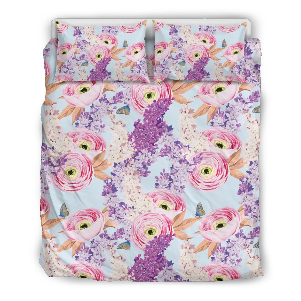 Lilac Pattern Print Design LI03 Duvet Cover Bedding Set-JORJUNE.COM