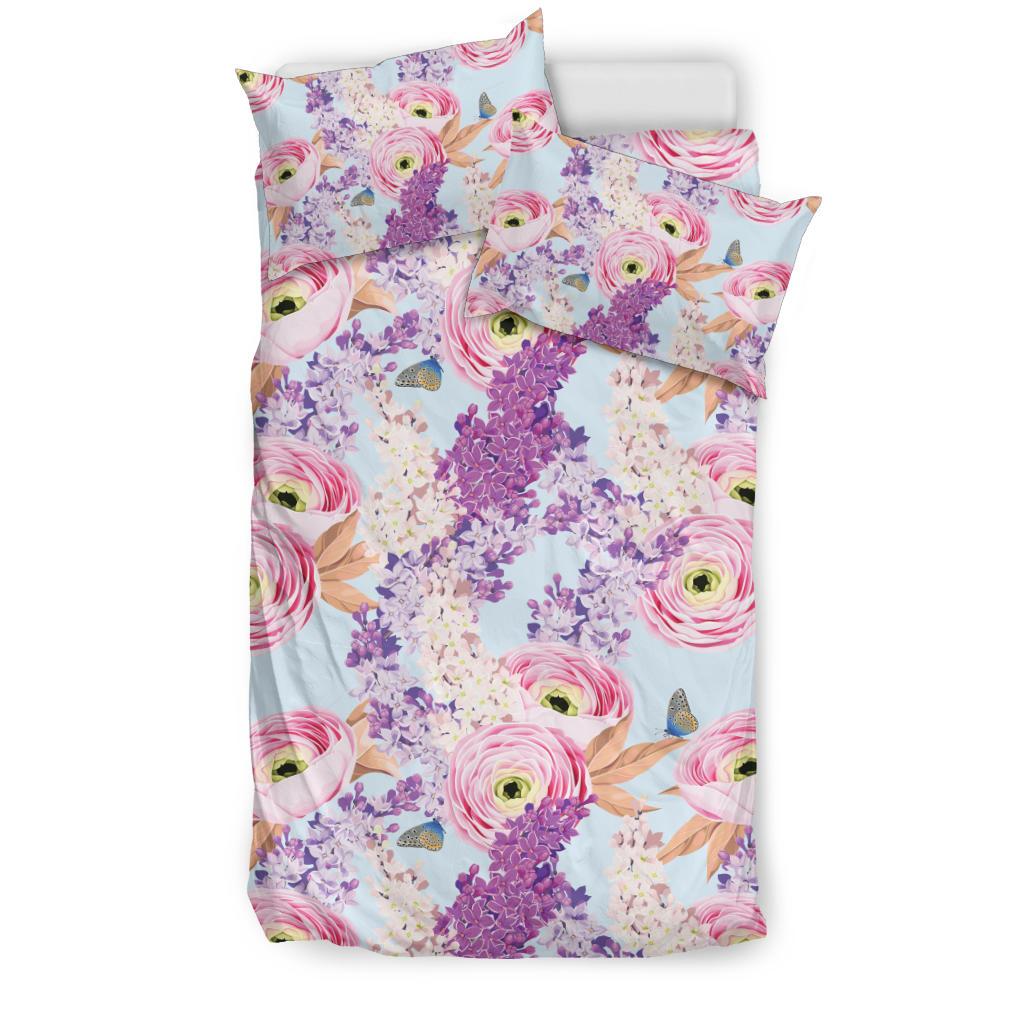 Lilac Pattern Print Design LI03 Duvet Cover Bedding Set-JORJUNE.COM