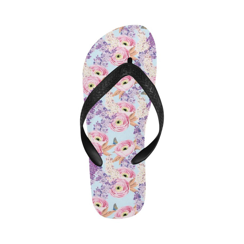 Lilac Pattern Print Design LI03 Flip Flops-JorJune