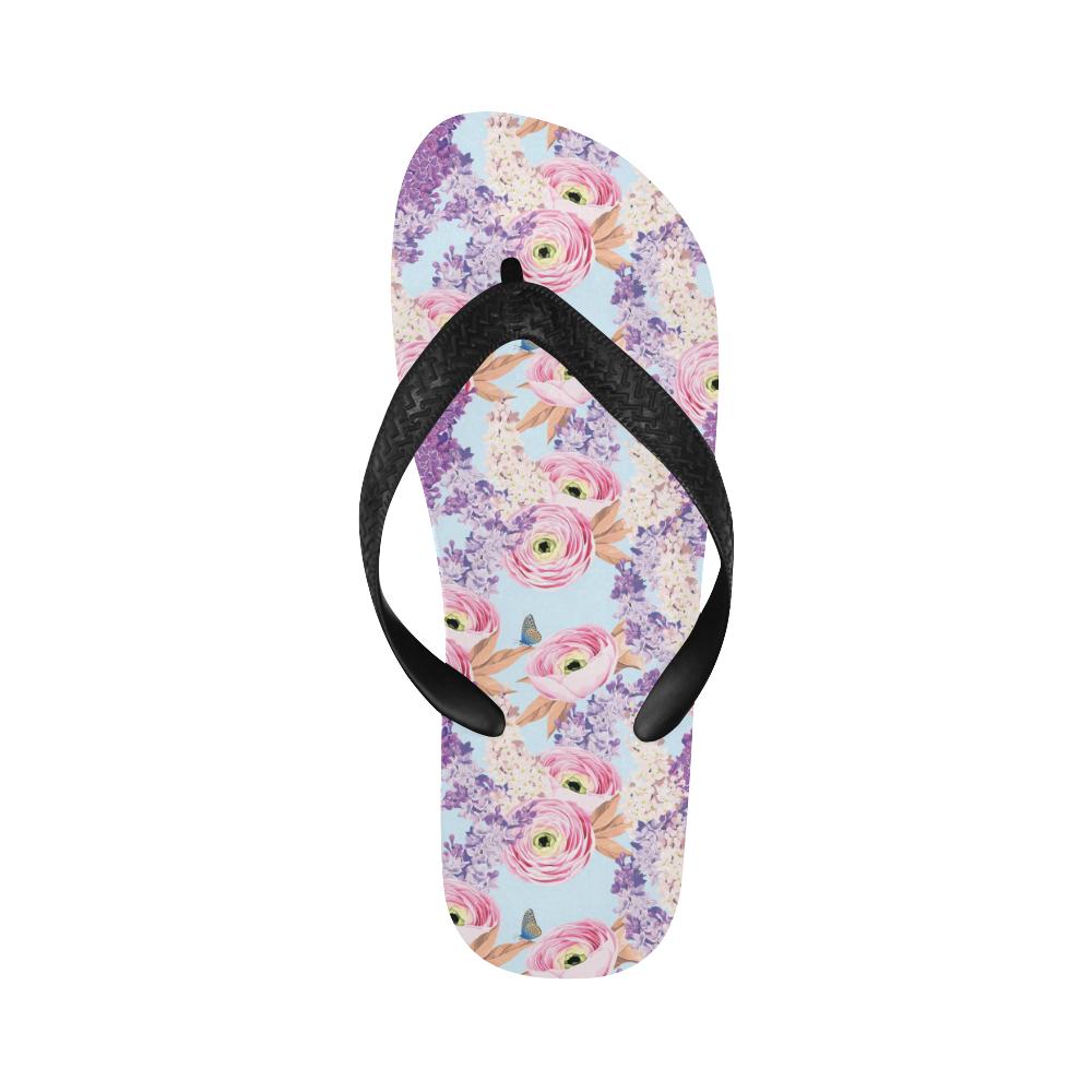 Lilac Pattern Print Design LI03 Flip Flops-JorJune