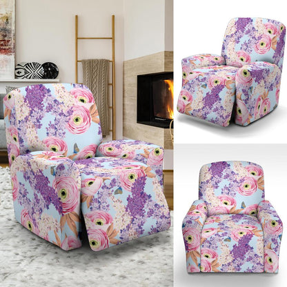 Lilac Pattern Print Design LI03 Recliner Slipcover-JORJUNE.COM