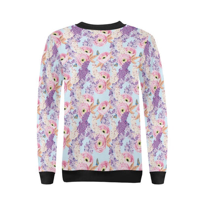 Lilac Pattern Print Design LI03 Women Long Sleeve Sweatshirt-JorJune