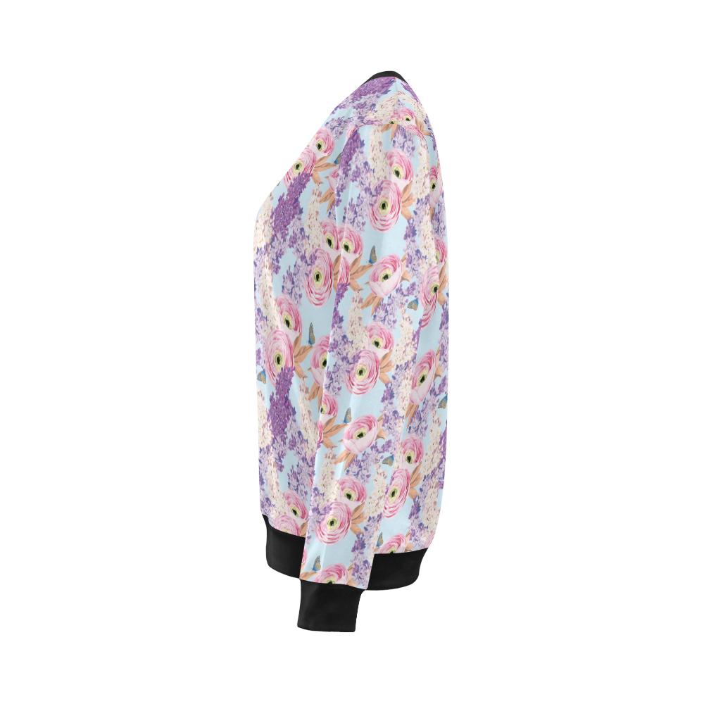 Lilac Pattern Print Design LI03 Women Long Sleeve Sweatshirt-JorJune