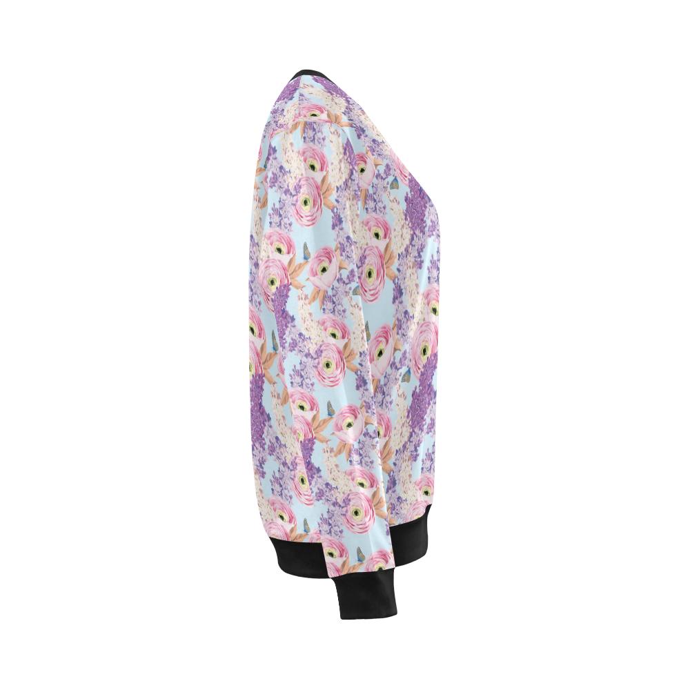 Lilac Pattern Print Design LI03 Women Long Sleeve Sweatshirt-JorJune