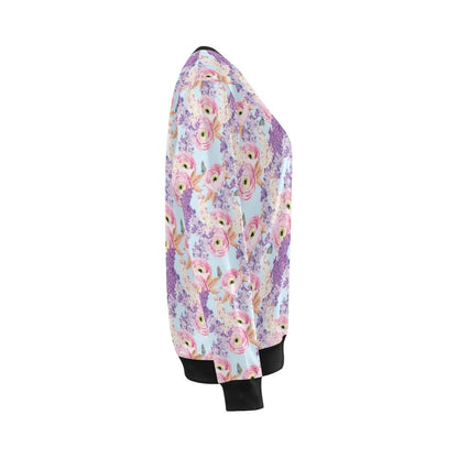Lilac Pattern Print Design LI03 Women Long Sleeve Sweatshirt-JorJune