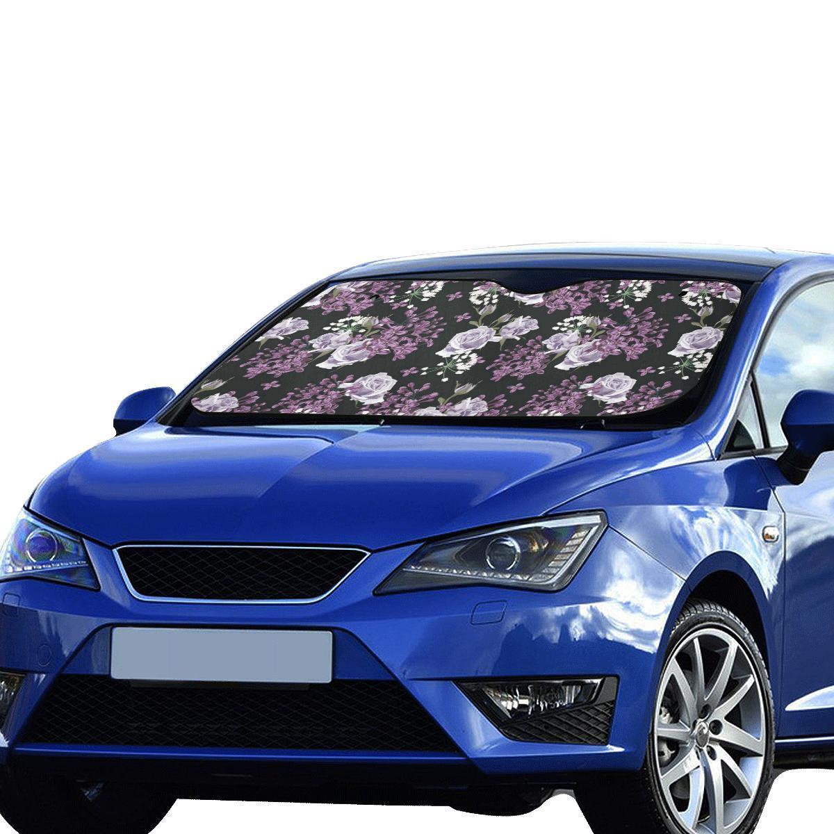 Lilac Pattern Print Design LI04 Car Sun Shade-JorJune