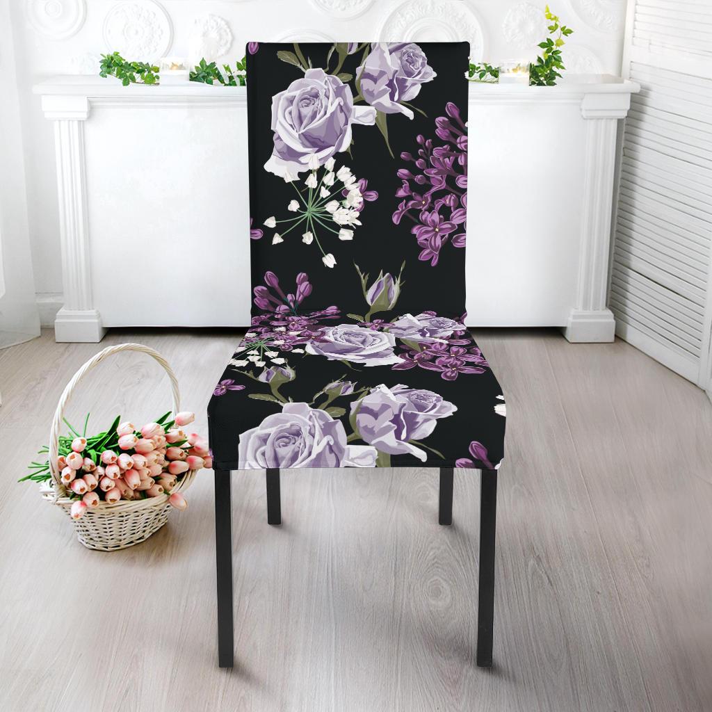 Lilac Pattern Print Design LI04 Dining Chair Slipcover-JORJUNE.COM