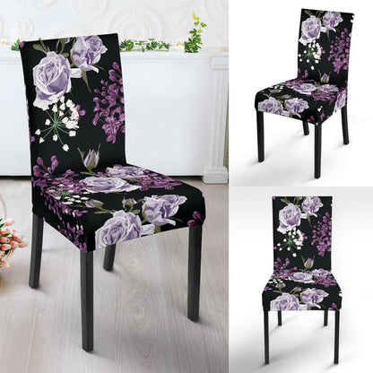 Lilac Pattern Print Design LI04 Dining Chair Slipcover-JORJUNE.COM