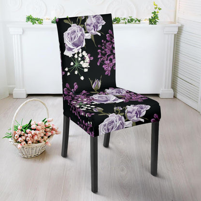 Lilac Pattern Print Design LI04 Dining Chair Slipcover-JORJUNE.COM