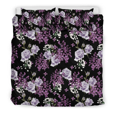 Lilac Pattern Print Design LI04 Duvet Cover Bedding Set-JORJUNE.COM