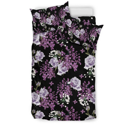 Lilac Pattern Print Design LI04 Duvet Cover Bedding Set-JORJUNE.COM
