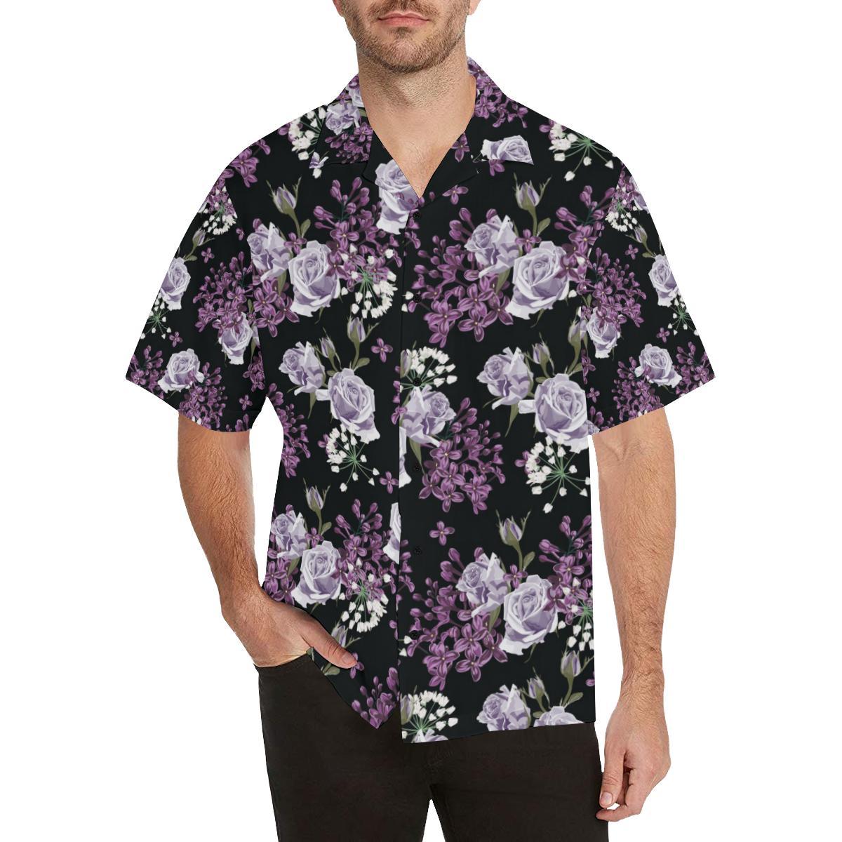 Lilac Pattern Print Design LI04 Men Hawaiian Shirt-JorJune