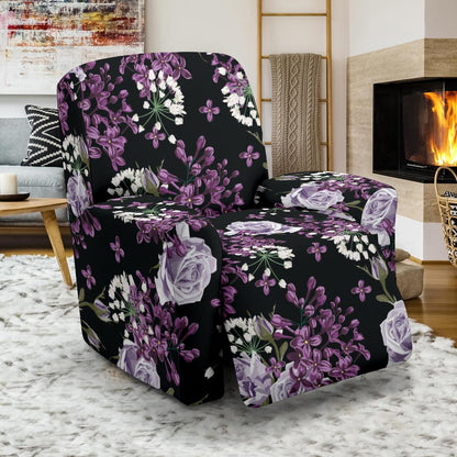 Lilac Pattern Print Design LI04 Recliner Slipcover-JORJUNE.COM