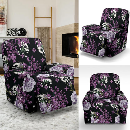 Lilac Pattern Print Design LI04 Recliner Slipcover-JORJUNE.COM