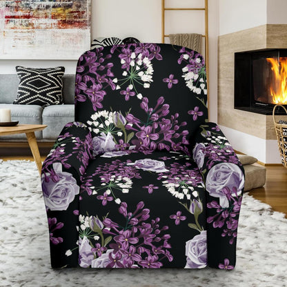 Lilac Pattern Print Design LI04 Recliner Slipcover-JORJUNE.COM