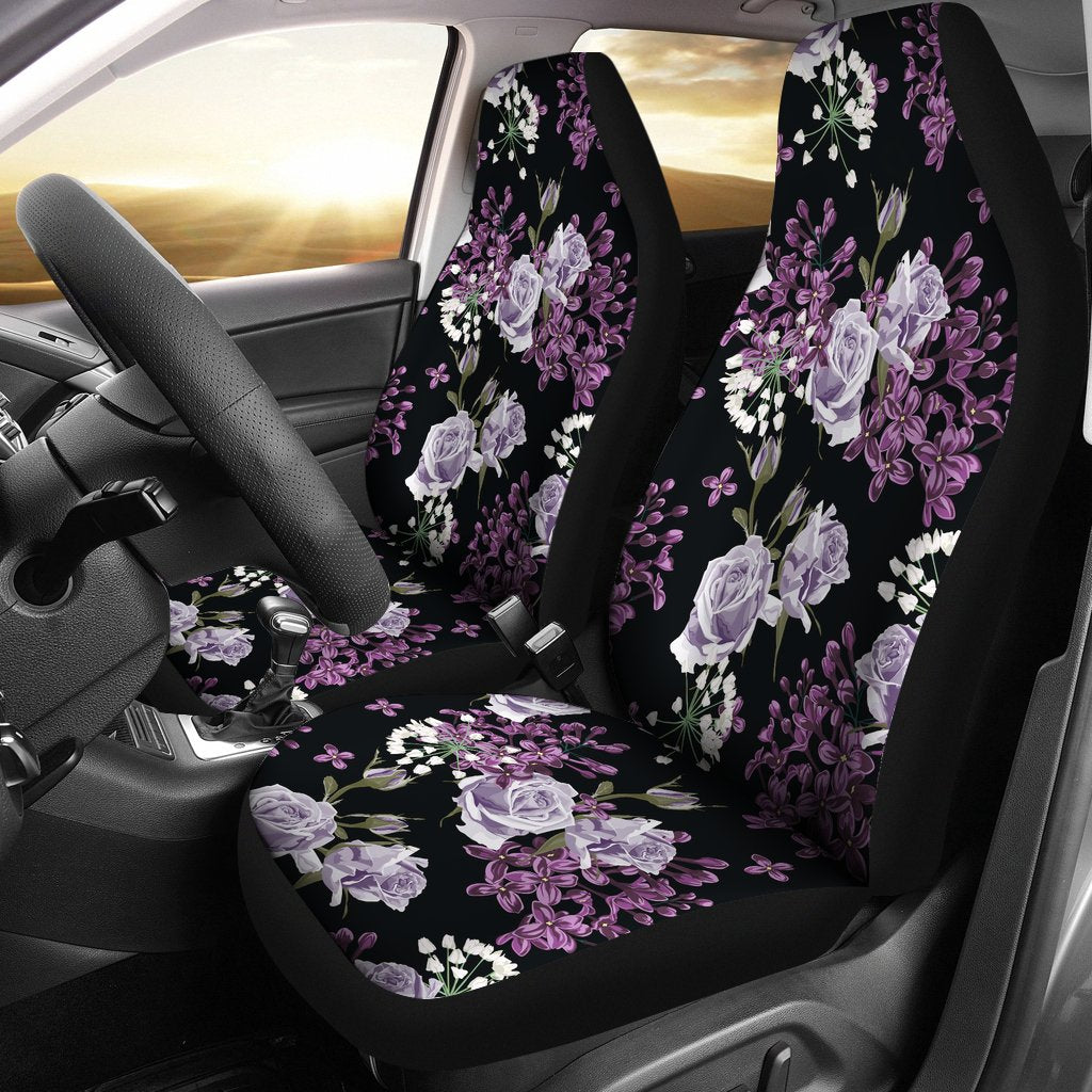 Lilac Pattern Print Design LI04 Universal Fit Car Seat Covers-JorJune