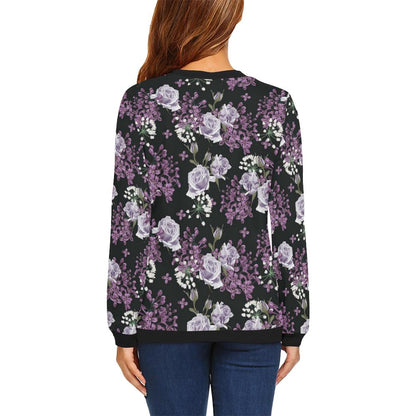 Lilac Pattern Print Design LI04 Women Long Sleeve Sweatshirt-JorJune