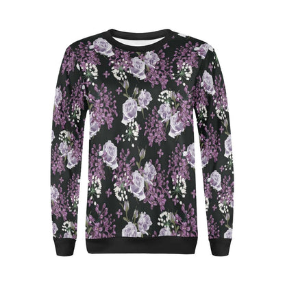 Lilac Pattern Print Design LI04 Women Long Sleeve Sweatshirt-JorJune
