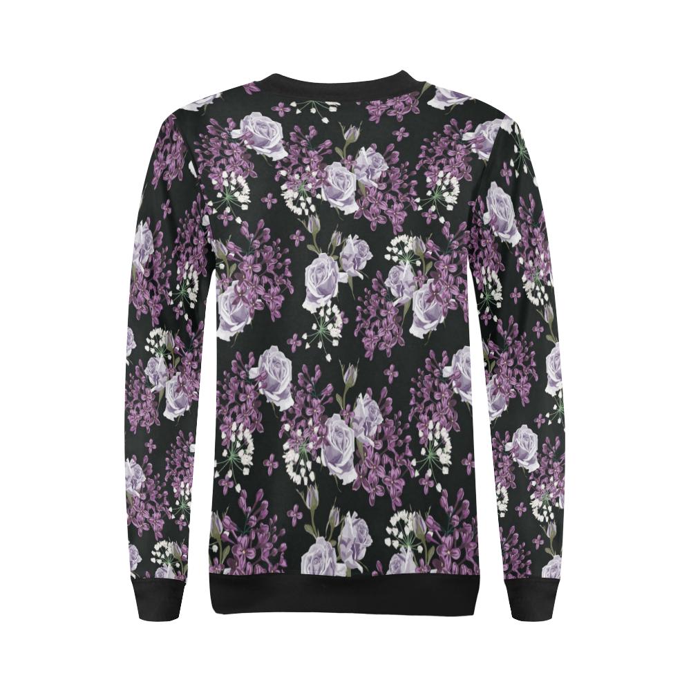 Lilac Pattern Print Design LI04 Women Long Sleeve Sweatshirt-JorJune