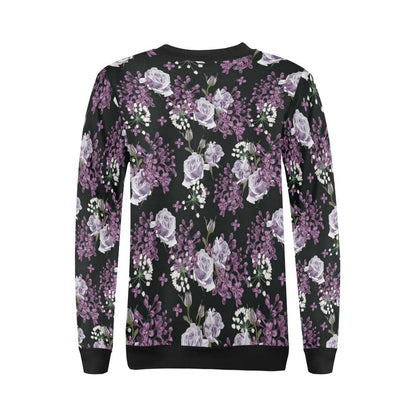Lilac Pattern Print Design LI04 Women Long Sleeve Sweatshirt-JorJune