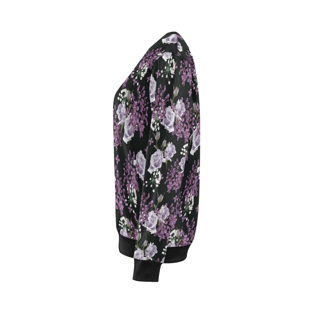 Lilac Pattern Print Design LI04 Women Long Sleeve Sweatshirt-JorJune