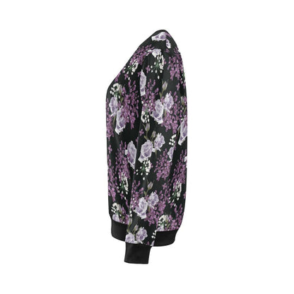 Lilac Pattern Print Design LI04 Women Long Sleeve Sweatshirt-JorJune